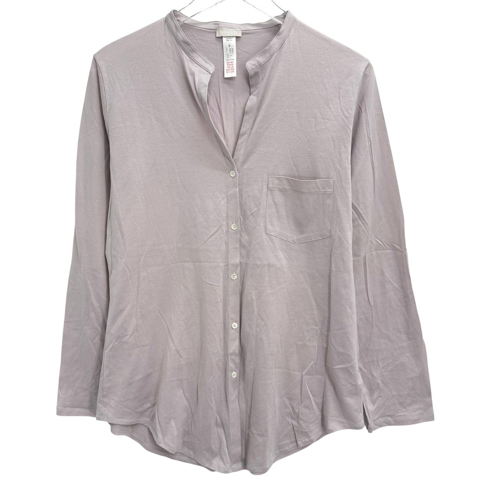 Hanro Cotton Deluxe Long Sleeve Button Down Shirt S Mercerized Cotton Pajama Top